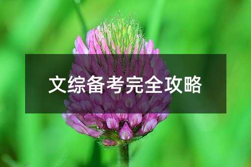 文综备考完全攻略