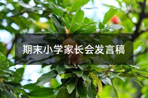 期末小学家长会发言稿