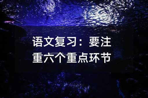 语文复习:要注重六个重点环节