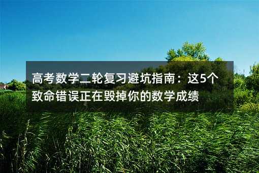 高考数学二轮复习避坑指南:这5个致命错误正在毁掉你的数学成绩